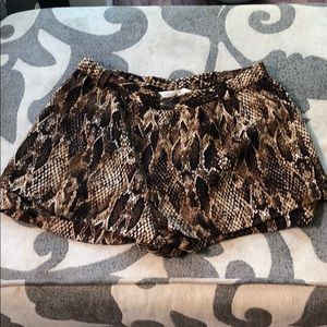 Snake print shorts